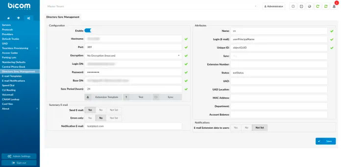 PBXware Directory Sync Mangement