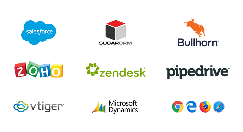 Immagine con loghi di SaaS, CRM e strumenti di comunicazione integrati.